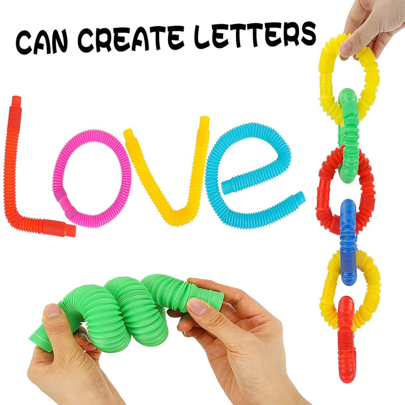 Juguete sensorial, tubo de plástico extensible