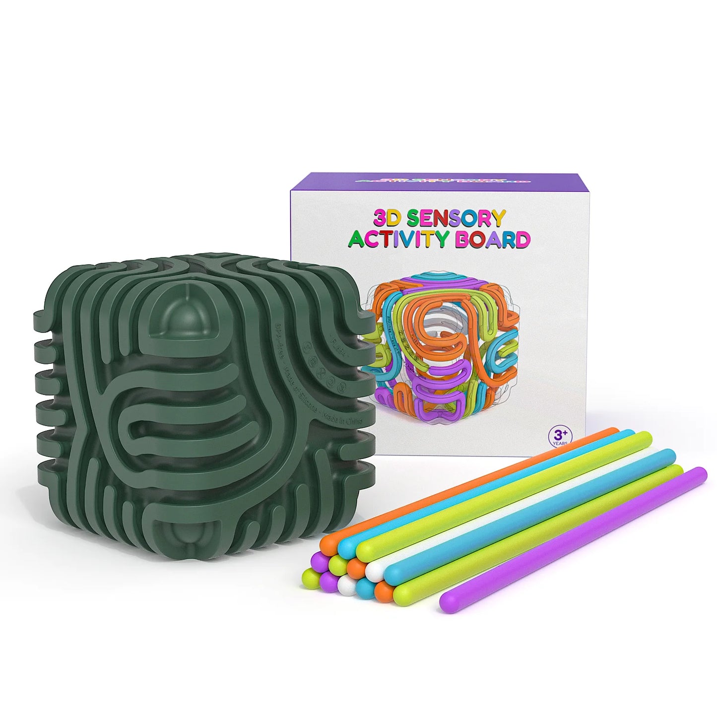 Imagen de juguete sensorial pelota verde con 15 varillas  | Neuromart