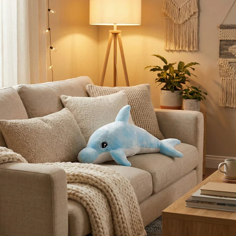 Peluche con forma de animal marino azul y blanco | Neuromart