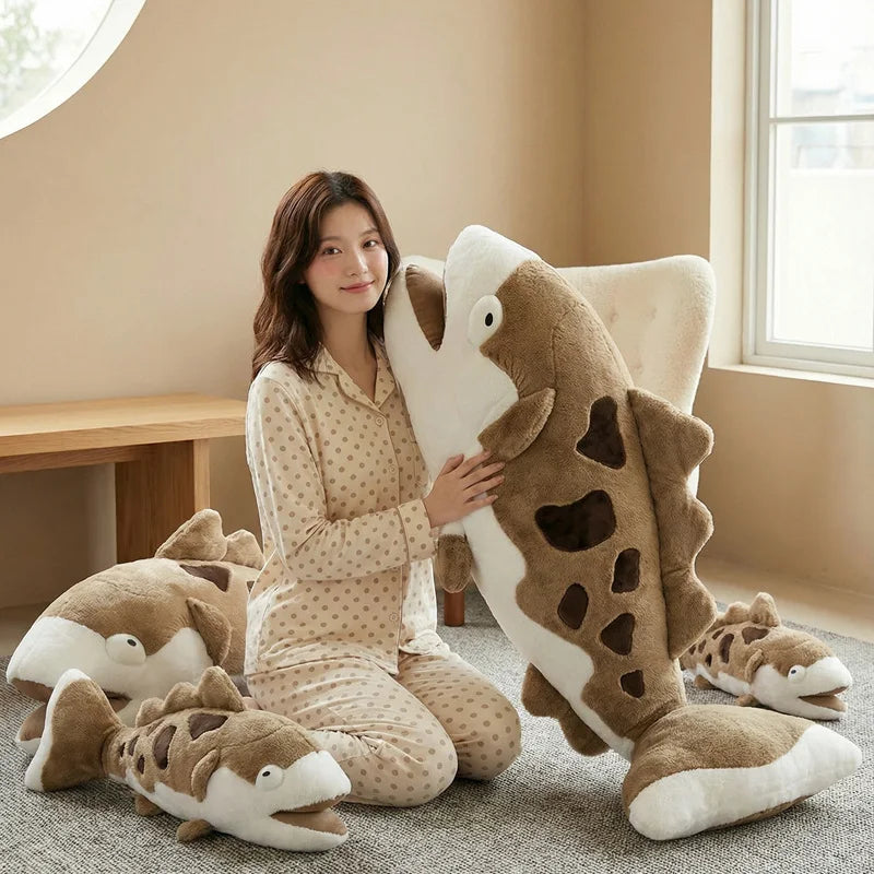Peluche con forma de animal marino marrón y blanco | Neuromart