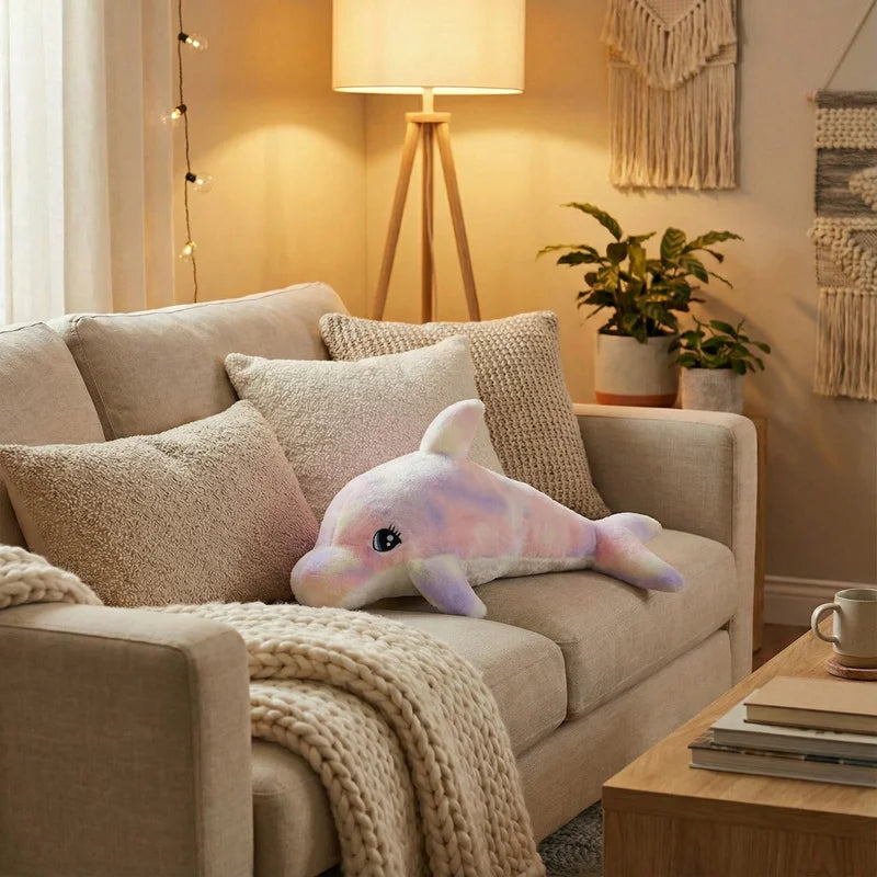 Peluche con forma de animal marino rosa y blanco | Neuromart
