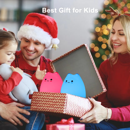 Mini Lámpara Nocturna Gatito – Luz Reguladora de 7 Colores con Control Táctil