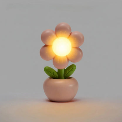 Mini lámpara LED flor rosa vista lateral | Neuromart