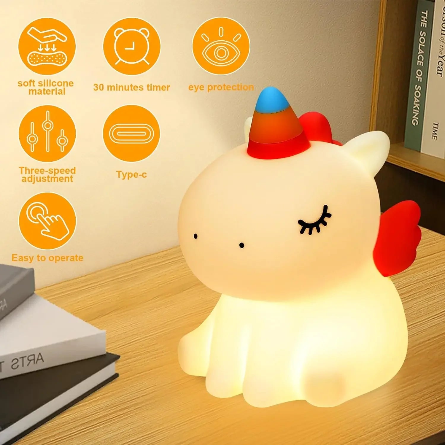 Mini lámpara nocturna para niños encendida | Neuromart