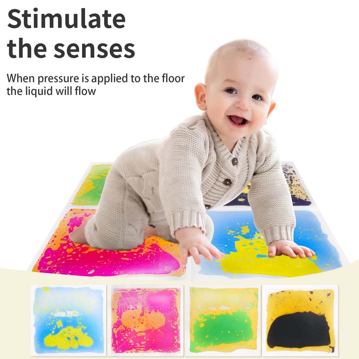 Alfombra sensorial con líquido