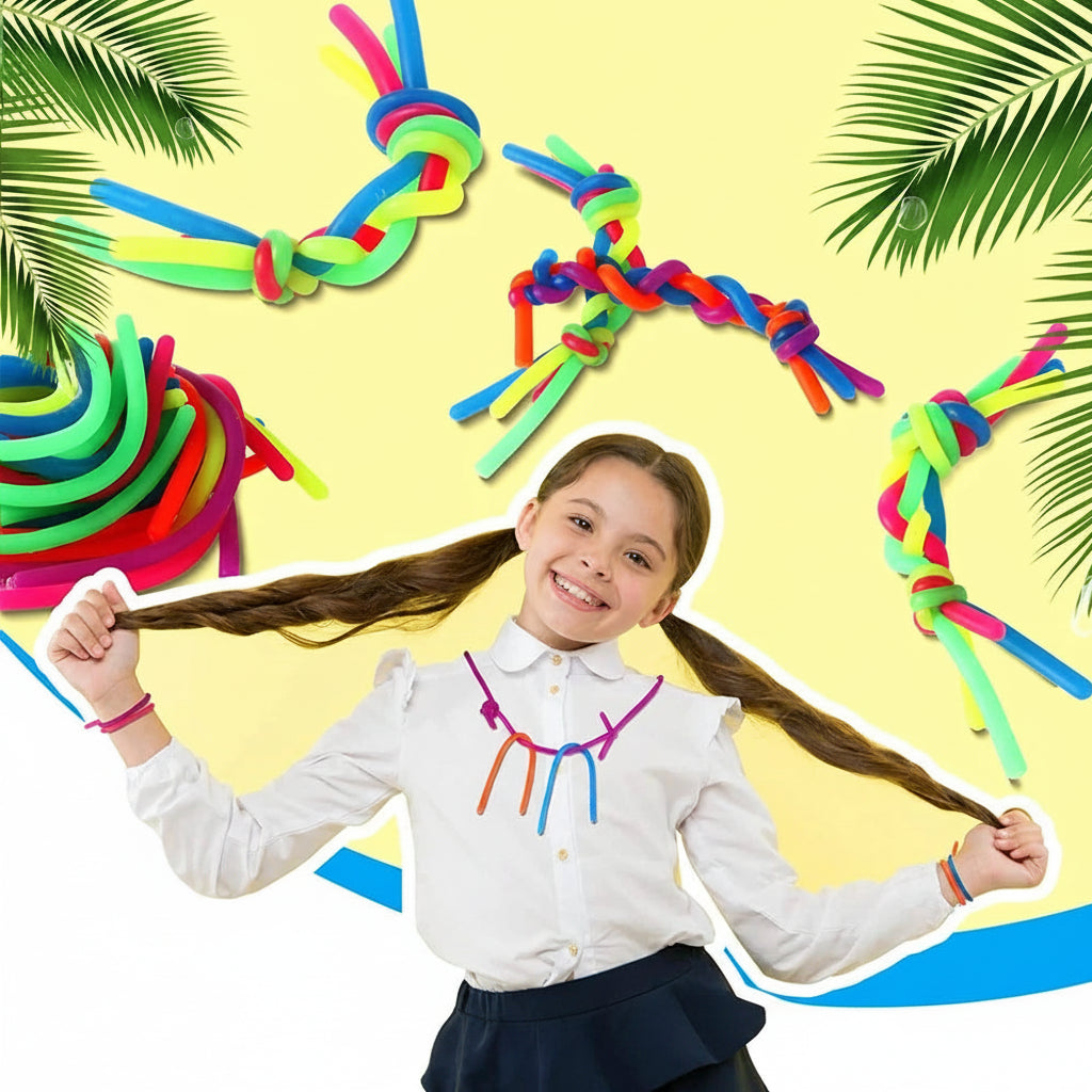 Cuerda elástica noodle fidget en uso | Neuromart