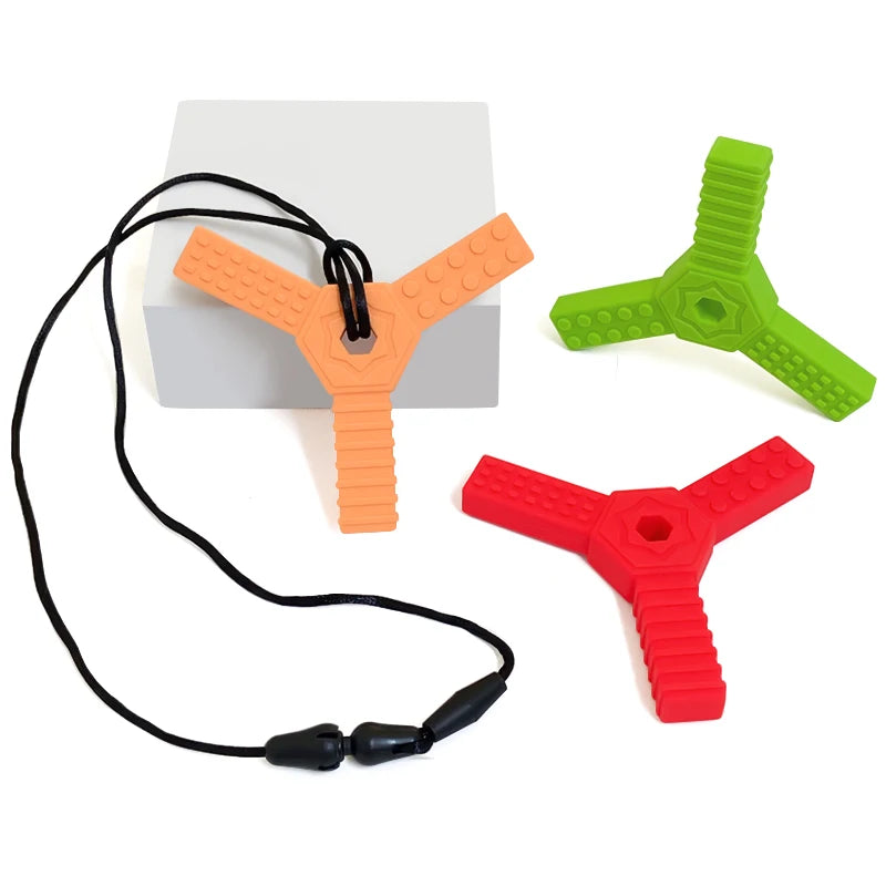 Colgante masticable sensorial de silicona - detalle textura | Neuromart