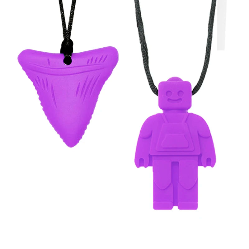 Collar masticable sensorial niño llevándolo | Neuromart