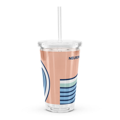 Vaso con pajita con los colores de Neuromart