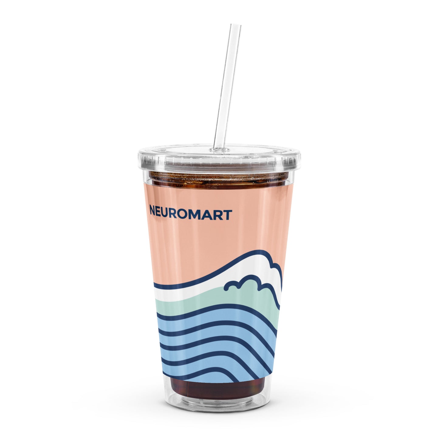 Vaso de plastico con pajita y logo | Neuromart