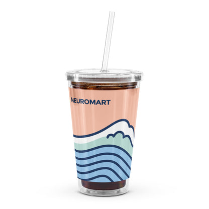 Vaso de plastico con pajita y logo | Neuromart
