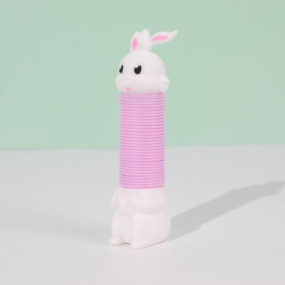 Tubo extensible de silicona con forma de animal, juguete sensorial